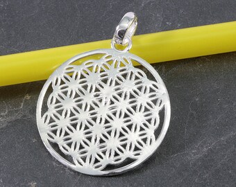 Flower Circle, silver, pendant-4803