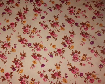 Old fabric, branches of flowers, vintage