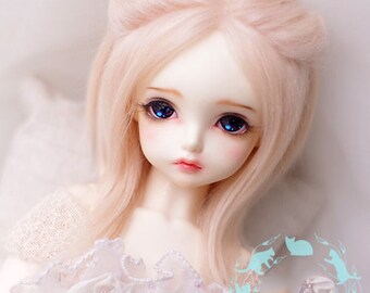 magic unicorn soft light rose pink smoky cotton candy pastel BJD doll fur wig SD MSD yosd