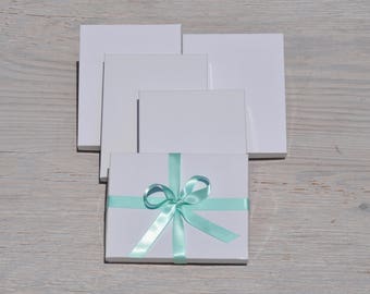 10 White Gloss 7x5.5x1 Gift Jewelry Necklace Boxes with Cotton Fill Invitation / Photography Box A7