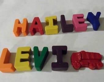Personalized crayons, name crayons, stocking stuffers, crayon shapes