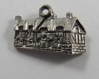 3 D House of Anne Hathaway's house (wife of William Shakespeare), located in England Sterling Silver Charm or Pendant.