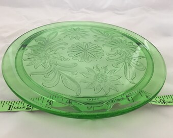 1930s Vaseline Glass Cake Stand