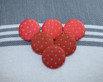 SET OF 6 BUTTONS IN 2 DIFFERENT COLORS COTTON