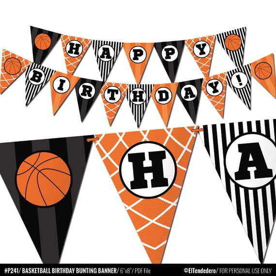 Basketball Birthday Banner Sports Bunting Banner Decor