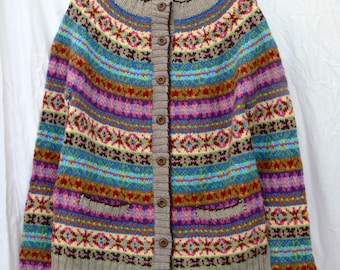EYE CANDY– handknit fair isle cardigan