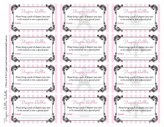 printable drawing tickets