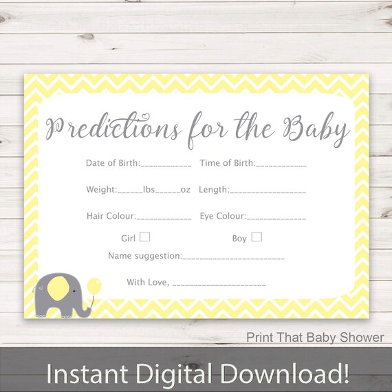 Baby Shower Predictions Game Predictiction