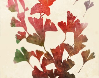 Ginko Flow Series 01: Giclee Fine Art Print 8.5x11 (2 Prints)