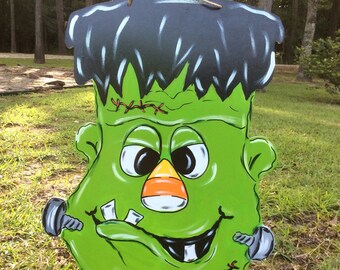 Frankenstein, Halloween, monster, door hanger