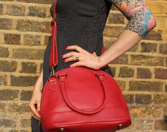 Nora Tote and Cross Body Bright Red Leather Bag