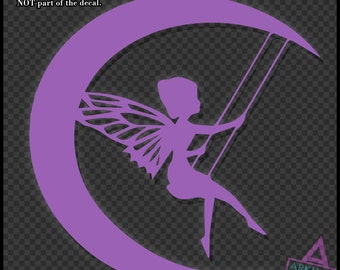 Swinging Fairy Silhouette - Vinyl Sticker