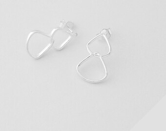 Rionore Sterling Silver Drop Stud Earrings