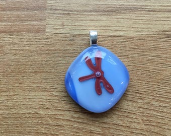 Dragonfly fused glass pendant
