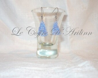 Earrings blue cone beads