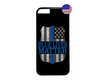 Blue Lives Matter Police Line Hard Rubber TPU Slim Case Cover for iPhone X 8 7 6 6s PLUS 5 5s SE 5C 4 4s iPod Touch 4 5 6