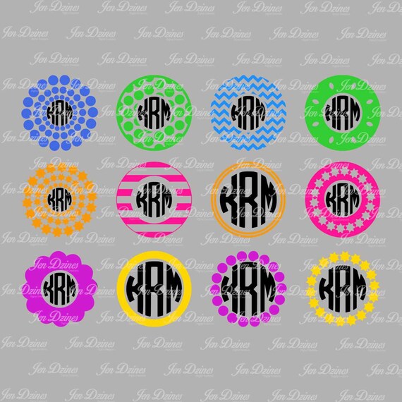 Download Circle Monogram Frame SVG DXF eps Monogram Design Monogram