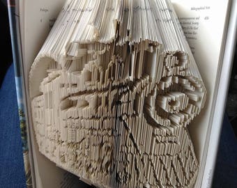 Steam Train Book Art PATTERN cut and fold/combi/180, DIY PATTERN