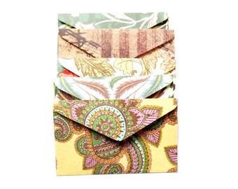 set of 5 mini envelopes 6, 5x4cm various patterns