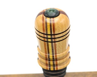 Exotic Wood Bottle Stoppers, Handcrafted Wine Topper, OOAK Woodgrain Stainless Steel Oil Bottle Stoppers