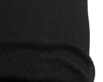 Black Tribal Pointelle Sweater Knit Fabric by the yard Extra Wide OSK00818