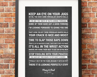 Great British Bake Innuendos and Quotes - HIGH QUALITY PRINT - Choose Your Size - Wall Art - Poster Print - Modern Design