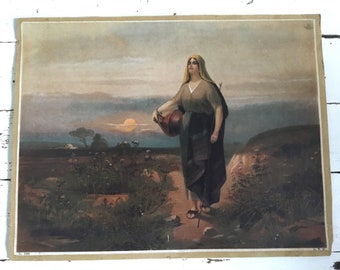 GWS No2269 Antique Chromolithograph Religious biblical religion Vintage German Germany Rare Art