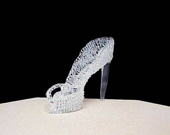 Cinderella glass slipper wedding cake topper.