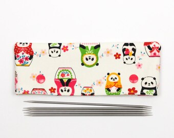Panda DPN cozy, 15cm / 6" cute DPN keeper, needle cosy