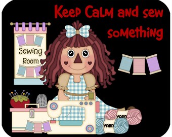 Mouse pad - Keep Calm and Sew Something