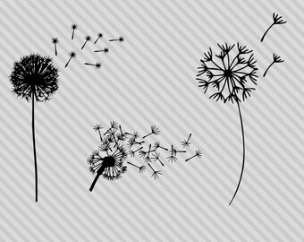 Dandelion svg bundle, dandelion silhouette svg, dandelion clipart, dxf, cut files for cricut and silhouette, png