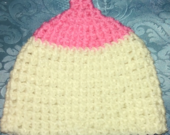 Pro-Breastfeeding Handmade Crocheted Boobie Beanie For Baby Newborn