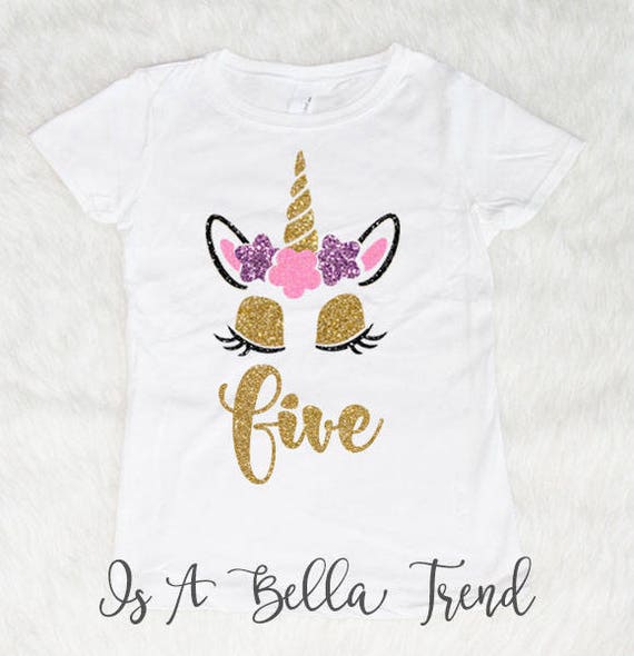 Download Five Unicorn Birthday Shirt Birthday Girl Shirt 5 Year Old