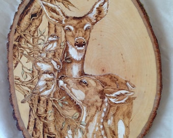 Wood burning deer | Etsy