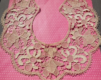 Antique Lace Vintage Lace Trim Needle Lace Collar Cuffs Set