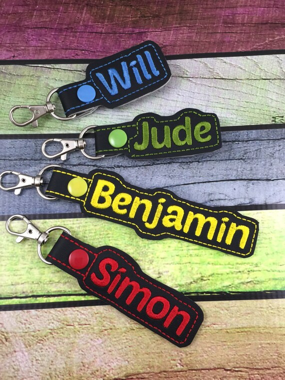 Personalized Name Tag customized name Keyfob embroidered