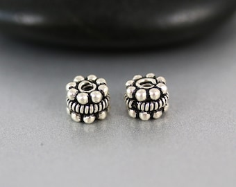 Spacer Bead Pair - Sterling Silver - Spacer Beads - Oxidized