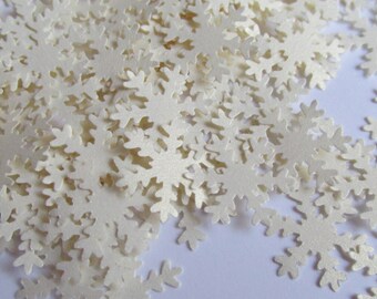 White Gold Snowflakes Confetti, Shimmer White Snowflakes, Christmas Table Confetti, Wedding Confetti, Christmas Decoration