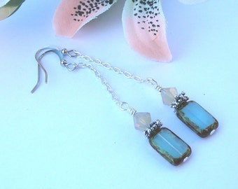 Frosted Earrings - Silver Plated