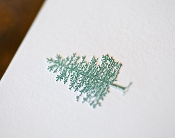 Letterpress Pine Tree Note Cards