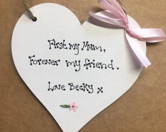 Mothers day gift friend mum mothers day as a handmade heart keepsake