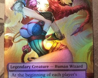 Foil Braids, Conjurer Adept full art casual play card for mtg with new card back