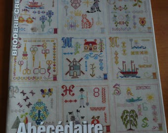 magazine french creative embroidery - crosstitching designs, abecedaire country.... n. 57 - 2014