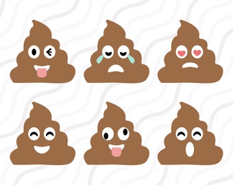 Poop Emoji SVG, Poop Clipart, Emoji SVG, Poop SVG Cut table Design,svg,dxf,png Use With Silhouette Studio & Cricut_Instant Download