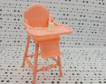 Reliable Plastics Baby high chair Pink Miniature Doll House Toy Bedroom Child Nursery Canadian Made