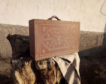 Antique Suitcase Wooden Suitcase Primitive Suitcase -Old Suitcase Antique Luggage Vintage Luggage Vintage Suitcase Home decor Travel bag
