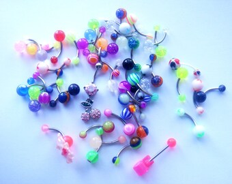 Nombril anneaux - anneaux de nombril - Belly Piercings - Lot de barres de ventre 49 - nombril Bars - bijoux de corps
