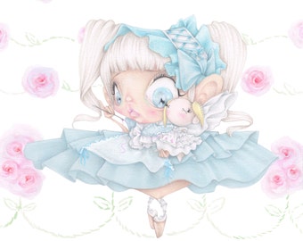 Lolita pop surrealism japan tokyo movie Kamikaze girls embroidery art print