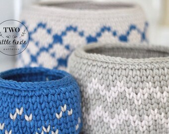 Crochet pattern, crochet basket pattern, crochet basket, nesting baskets, crochet home decor, basket set, crochet storage, ELODIE BASKET SET