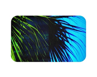 Palm Tree Leaf Bath Mat Palm Tree Bathroom Mat Palm Tree Shower Mat Palm Tree Bath Rug Palm Tree Bathroom Decor